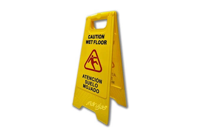 Cartelera 27x65 cm, de señalización "piso mojado", especial para la señalización de suelo mojado y peligro de deslizamiento