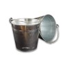 Cubo metálico galvanizado con asa de acero, especial hostelería, para botellines fríos con hielo