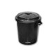 Cubo de basura 50 litros industrial negro con tapa de plástico