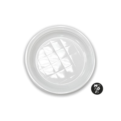 Plato llano reforzado de 22 cm plástico blanco