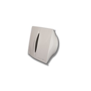 Porta-rollos para papel higiénico fabricado en abs de color blanco con llave y visor del nivel del rollo
