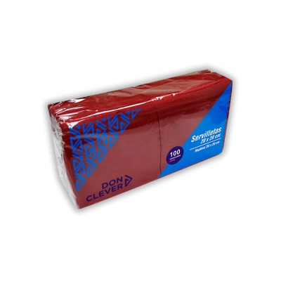 Servilleta de color rojo 20x20 de 2 capas, en calidad tissue