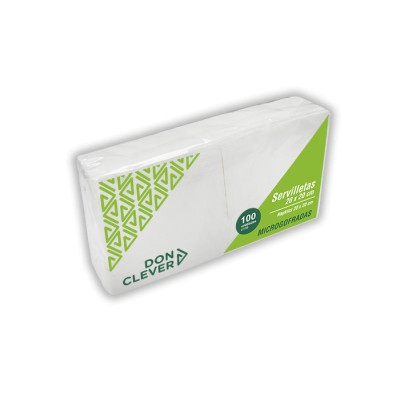Servilleta blanca microgofrada 20x20 de 2 capas, calidad tissue