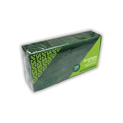 Servilleta de color verde 20x20 de 2 capas, en calidad tissue microgofrada