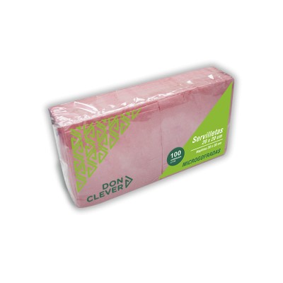 Servilleta de color rosa 20x20 de 2 capas, en calidad tissue microgofrada