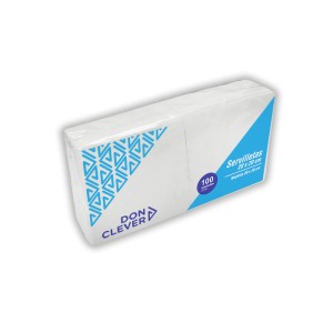 Servilleta blanca 20x20 de 2 capas, calidad tissue