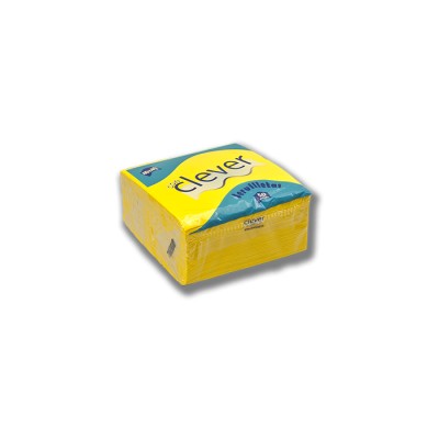 Servilleta para comedor de color amarillo 40x40 de 2 capas en calidad tissue Punta-Punta