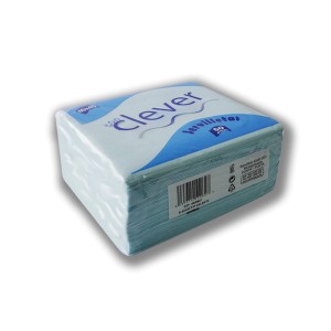 Servilleta para comedor de color celeste 40x40 de 2 capas en calidad tissue Punta-Punta