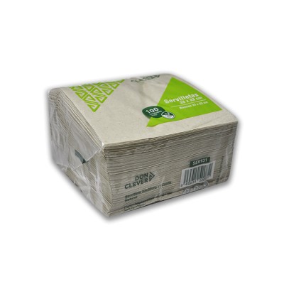 Servilleta natural de 33x33 de 2 capas, Caja de 30 paquetes de 100 uds