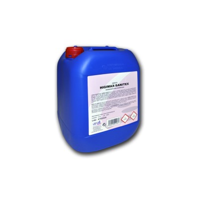 Higimax-Sanitex es un eficaz y versátil detergente limpiador oxigenado. 1 garrafa de 10 l. Modelo: QDE019