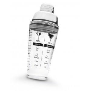 COCTELERA ACRÍLICA C/TAPA INOX 450 ML