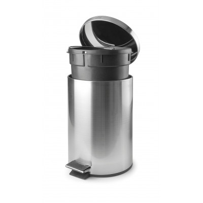 Papelera inox c/pedal y cubo 3 ltos