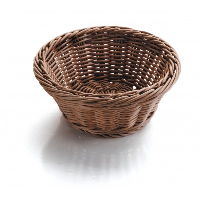 Cesta de pan redonda marron 19x19x8