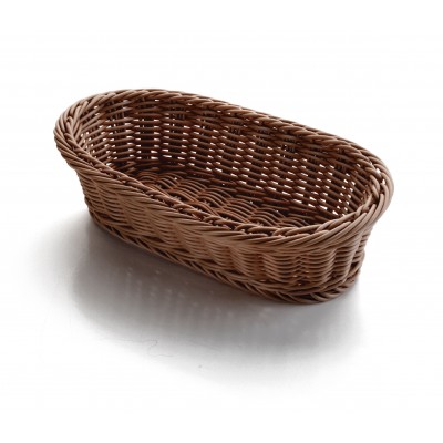 CESTA DE PAN OVAL MARRON 19X14X8