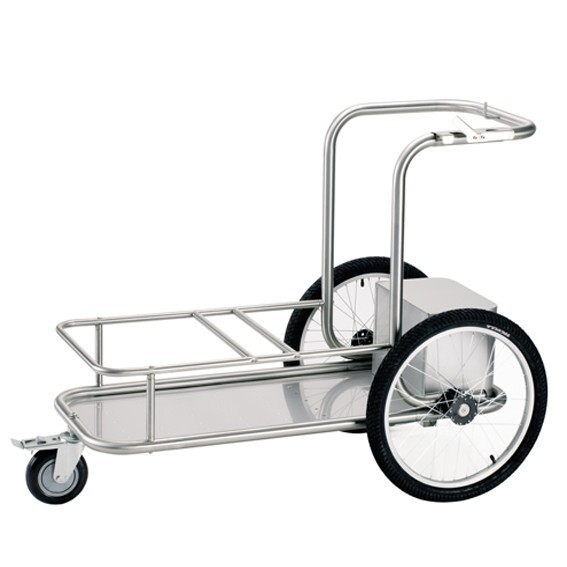 Carro de limpieza vial doble marca jami. Carro doble vial en acero inox.