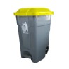 CONTENEDOR 70 LT. CUERPO GRIS. TAPA AMARILLO.