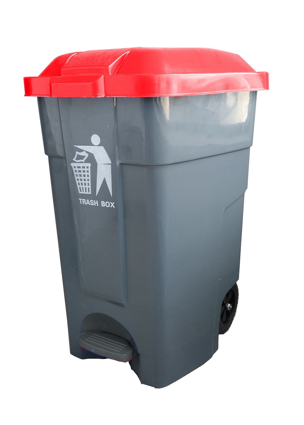 Contenedor de 70 l marca jami. Contenedor 70 lt. cuerpo gris. tapa rojo.