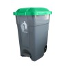 CONTENEDOR 70 LT. CUERPO GRIS. TAPA VERDE.