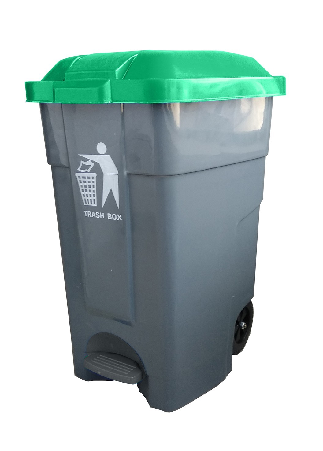 Contenedor de 70 l marca jami. Contenedor 70 lt. cuerpo gris. tapa verde.