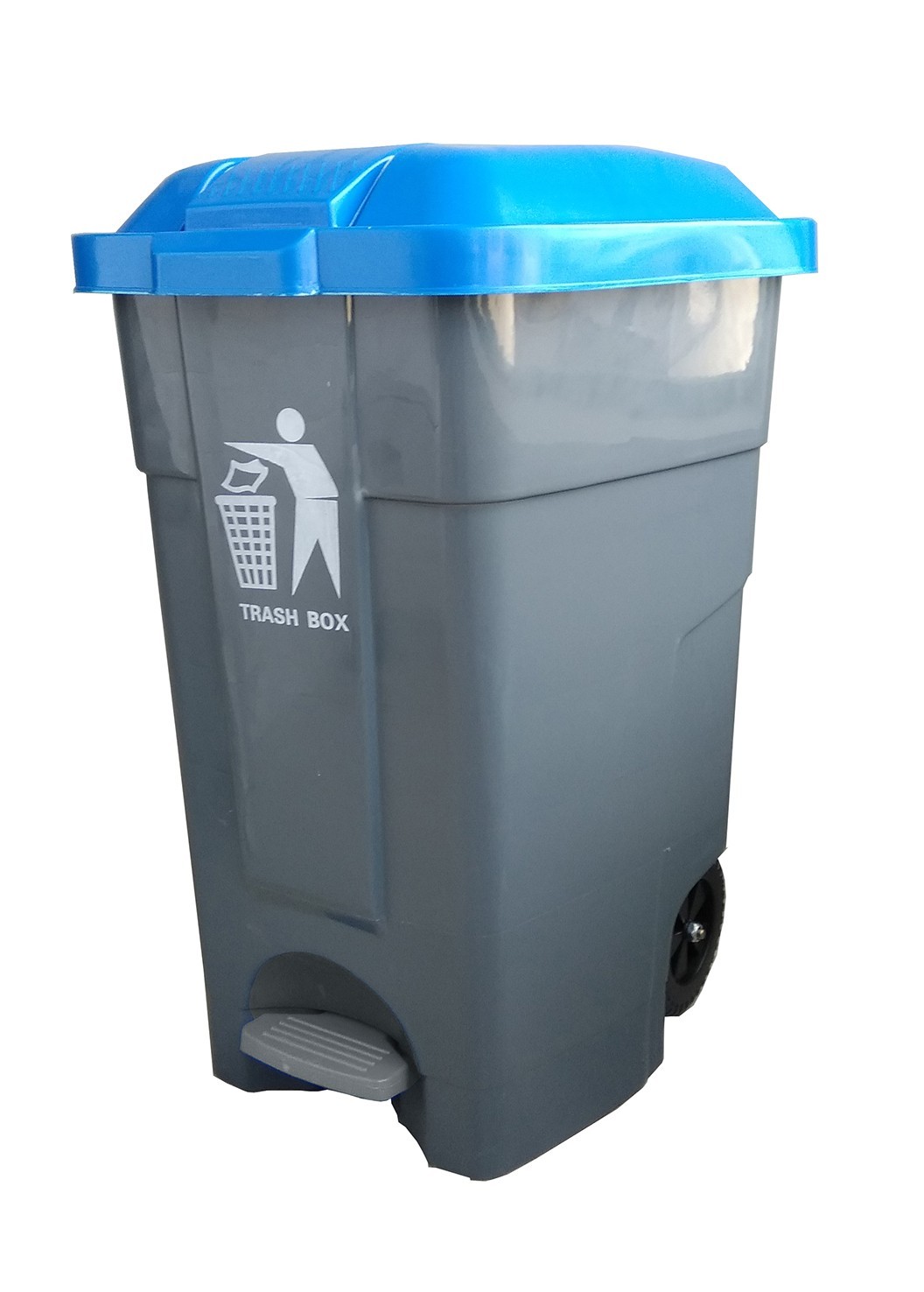 Contenedor de 70 l marca jami. Contenedor 70 lt. cuerpo gris. tapa azul.