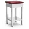 TAJO FIBRA ROJA C/FALDON C/ENTREP 400X400X900 MM.