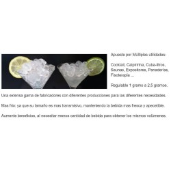 Máquina hielo Flonasa Polivalente. Especial cocktail cubito de 1 a 2.5 gramos