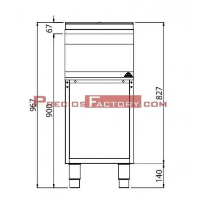 Mueble neutro Berto´s MAXIMA serie 900 - 400 mm con cajón extraible