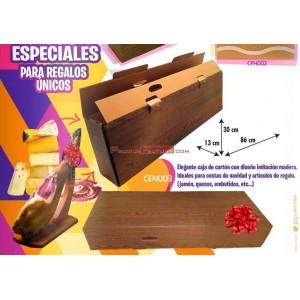 Caja de cartón con diseño imitación madera