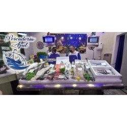Mostrador pescadería con PIES. Acero inoxidable