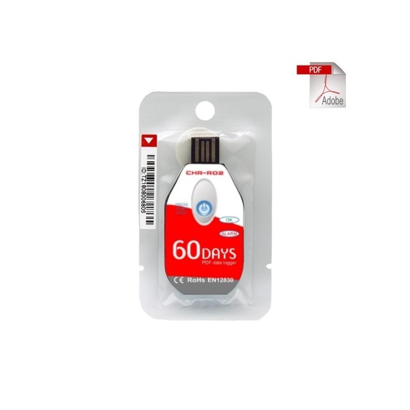 Registrador USB de Temperatura de único uso, 10 unidades, CHR-R02