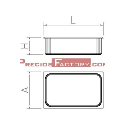 Cubeta gastronorm inox 2/1 (650x530 mm) Fricosmos