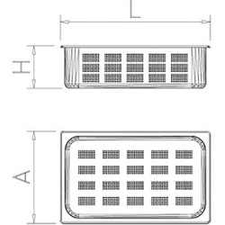 Cubeta gastronorm perforada inox 2/1 (650x530 mm) Fricosmos