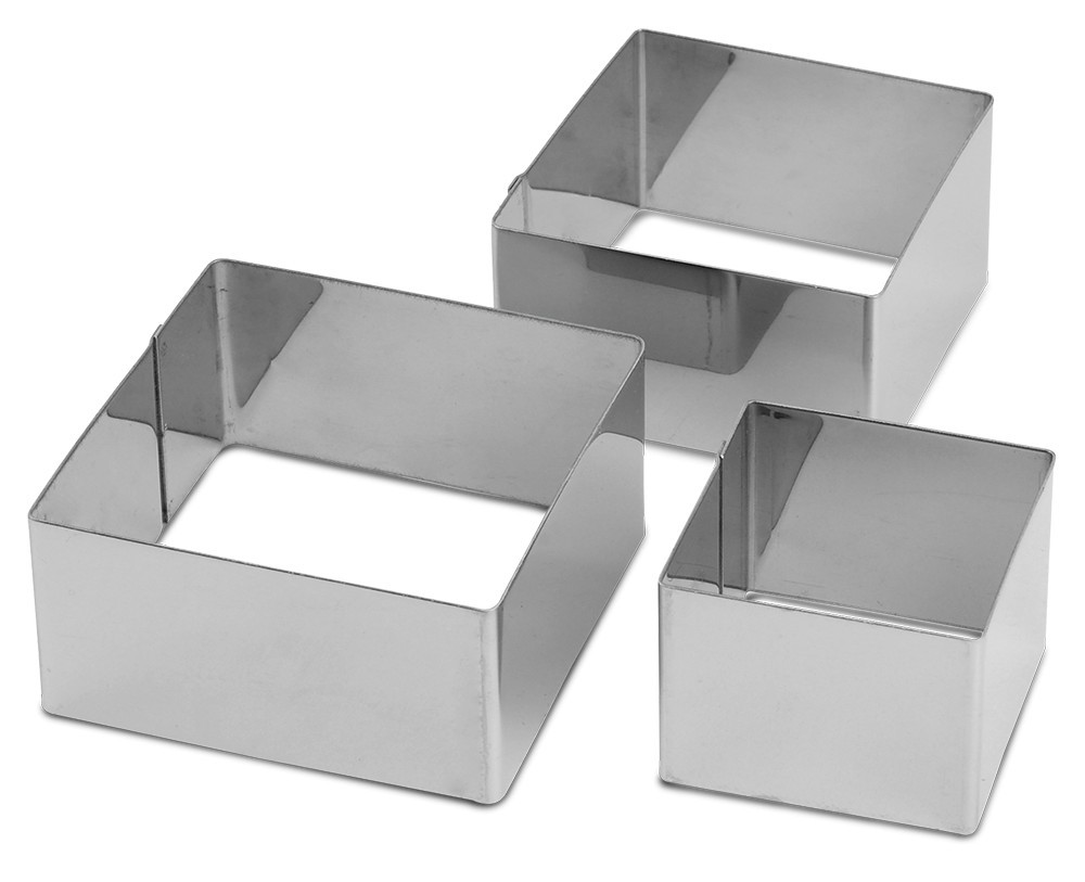 Moldes cuadrados de acero inoxidable para emplatar