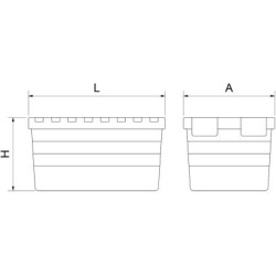 Caja de reparto/distribución apilable con tapa
