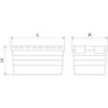Caja de reparto/distribución apilable con tapa