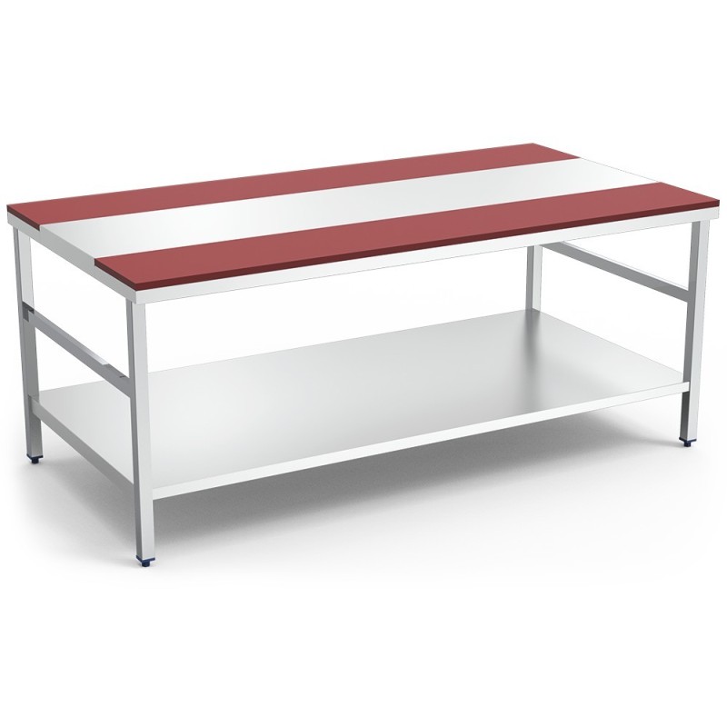 Mesa despiece fibra blanca o roja con entrepaño