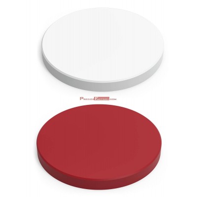 Fibra redonda 500 mm Ø polietileno roja o blanca de alta densidad P500. 50 mm espesor