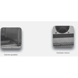 Expositor compacto con 2 puertas ABATIBLES o CORREDERAS (+0º / +10º)