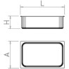 Cubeta Gastronorm alta temperatura lisa 1/1 - 100 Dimensiones 530x325x100 mm.