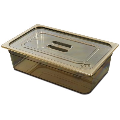 Cubeta Gastronorm alta temperatura lisa 1/4 - 100 Dimensiones 265x162x100 mm.