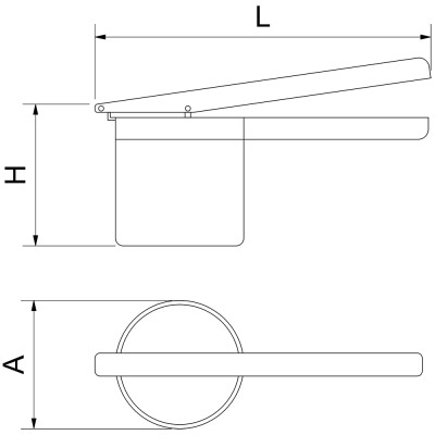 Prensador de mano acero inox 260x100x100 mm.