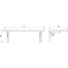Estante fibra blanca con cartelas abatibles de 700x330x205 mm.