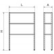 Estantería inox de 3 niveles con estantes de 0,8 mm de espesor 1000x400x1750 mm