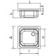 Fregadero colg. c/cartelas 1C,ED 1000x600x325 mm. Dimensiones cubeta 500x400x250 mm.