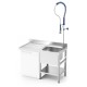 Fregadero inox para lavavajillas escurridor izquierda con grifo ducha Serie RD incorporado