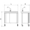 Fregadero portátil automático agua fría 800x500x865 mm