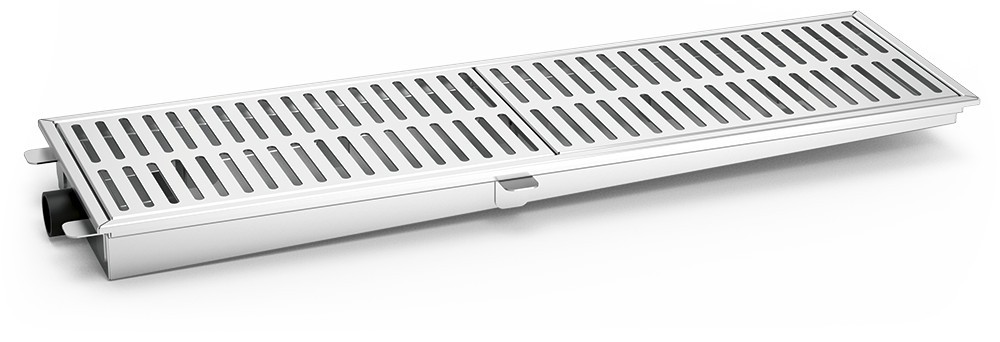 Canal colector industrial para interiores en acero inoxidable. 1484x300x75