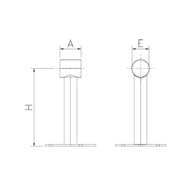 Soporte de suelo 300x30 mm.