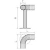 Soporte de suelo en escuadra 250x30 mm.