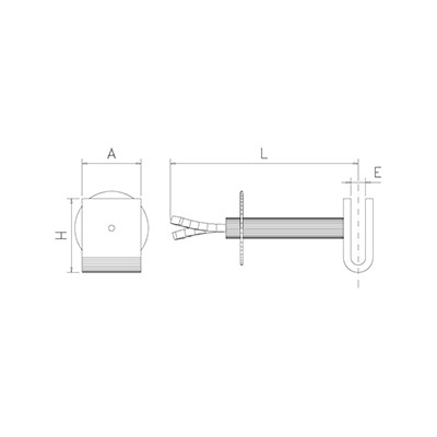 Soporte recto para recibir 130x50x40 mm.